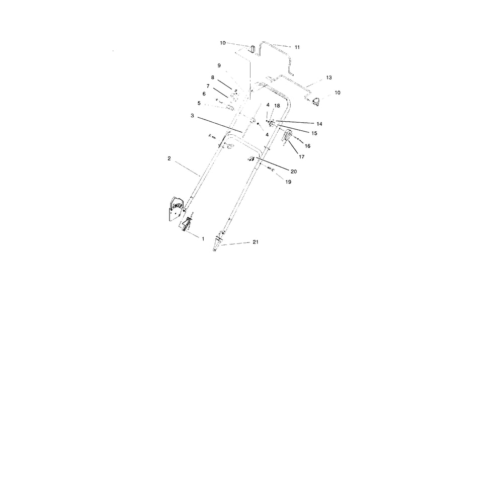 Handle And Controls Diagram and Parts List for 10324-210000001&UP  Lawn Boy Lawn Mower